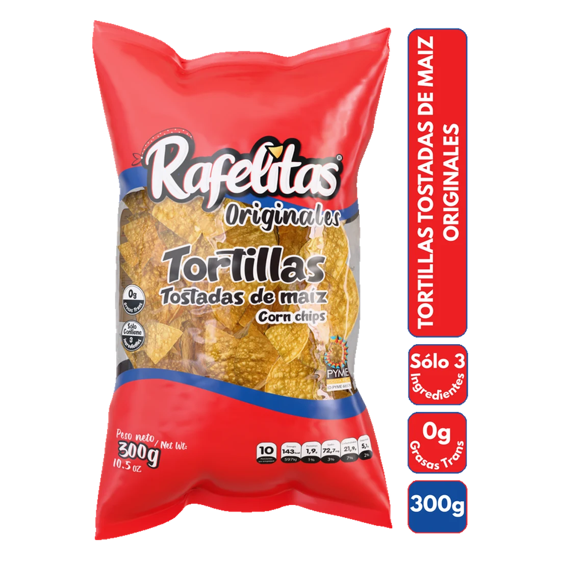 Rafelitas Originales, vista frente de la bolsa de 300g
